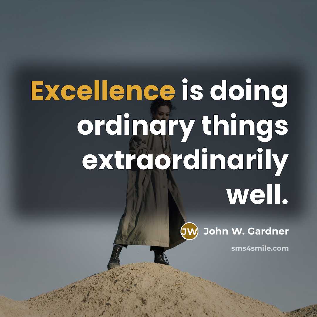 “Excellence is doing ordinary things extraordinarily well.” quote by John W. Gardner