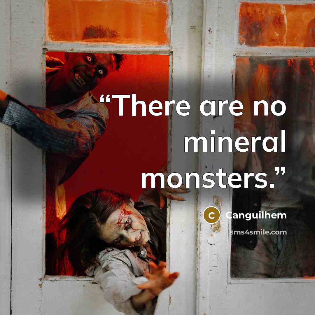 “There are no mineral monsters.” quote by Canguilhem