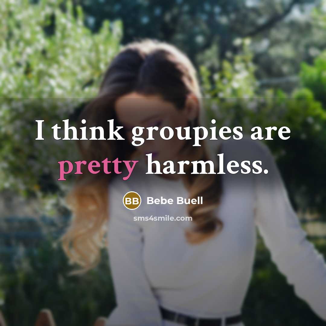 “I think groupies are pretty harmless.” quote by Bebe Buell