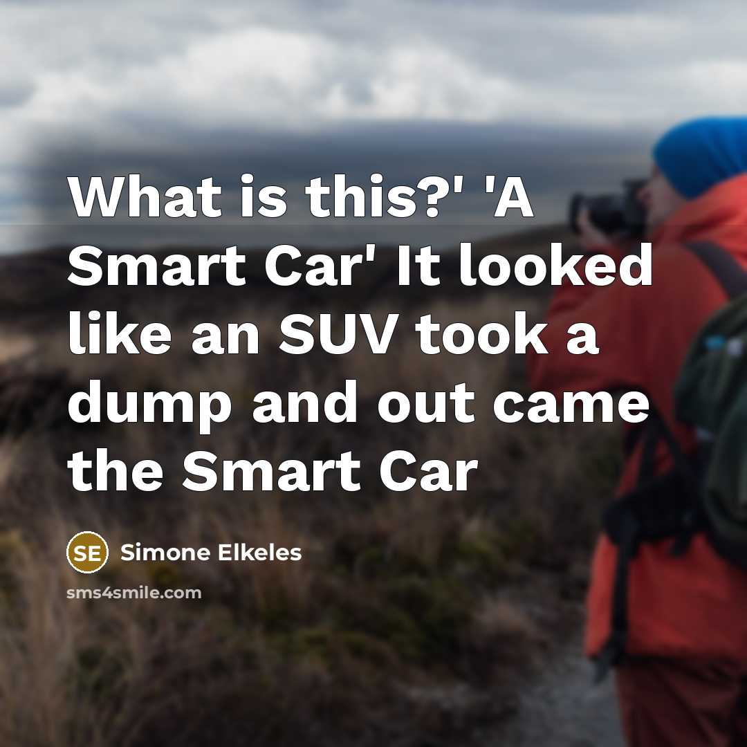 “What is this?' 'A Smart Car' It looked like an SUV took a dump and out came the Smart Car” quote by Simone Elkeles