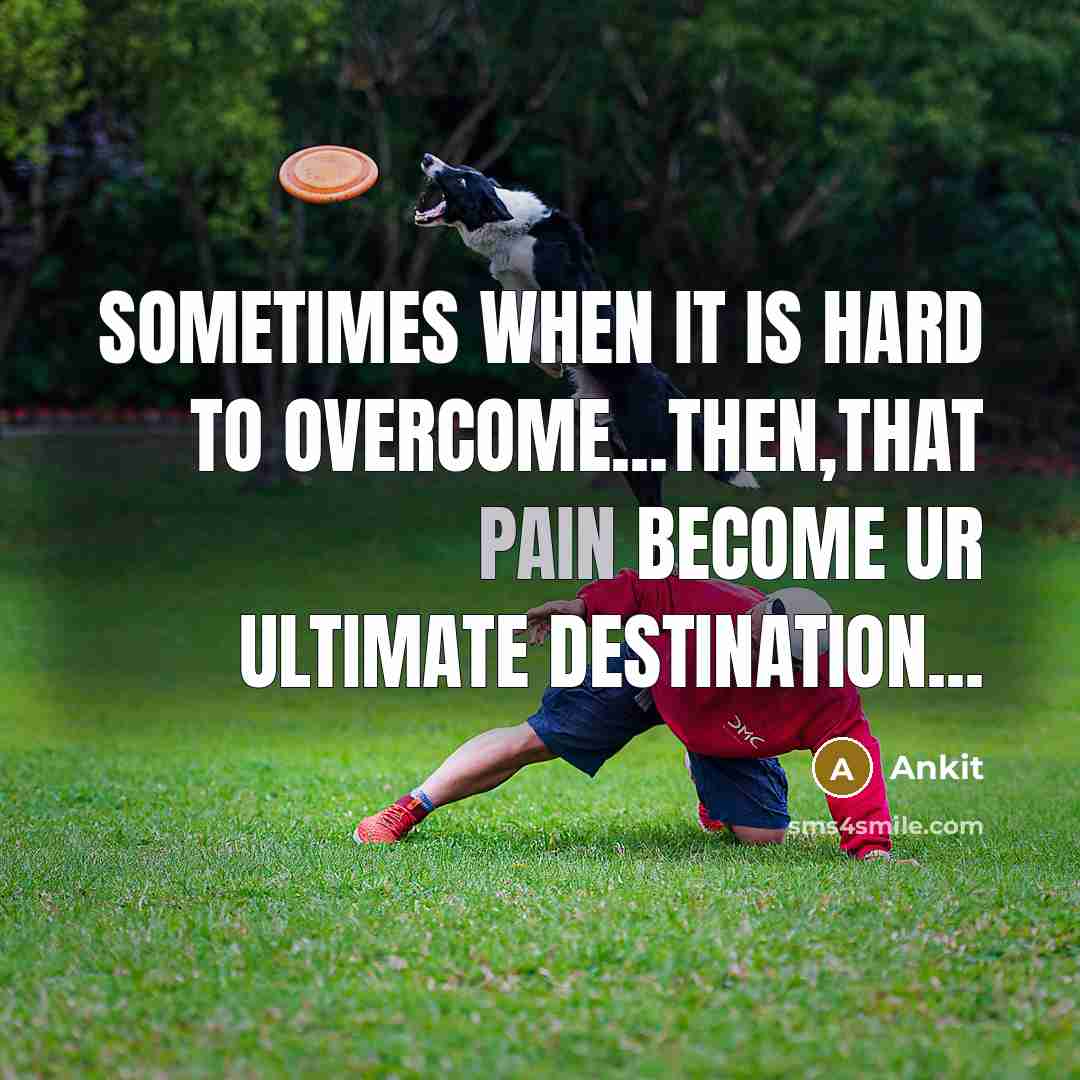 “Sometimes When it is hard to Overcome...Then,that Pain Become Ur Ultimate Destination...” quote by Ankit