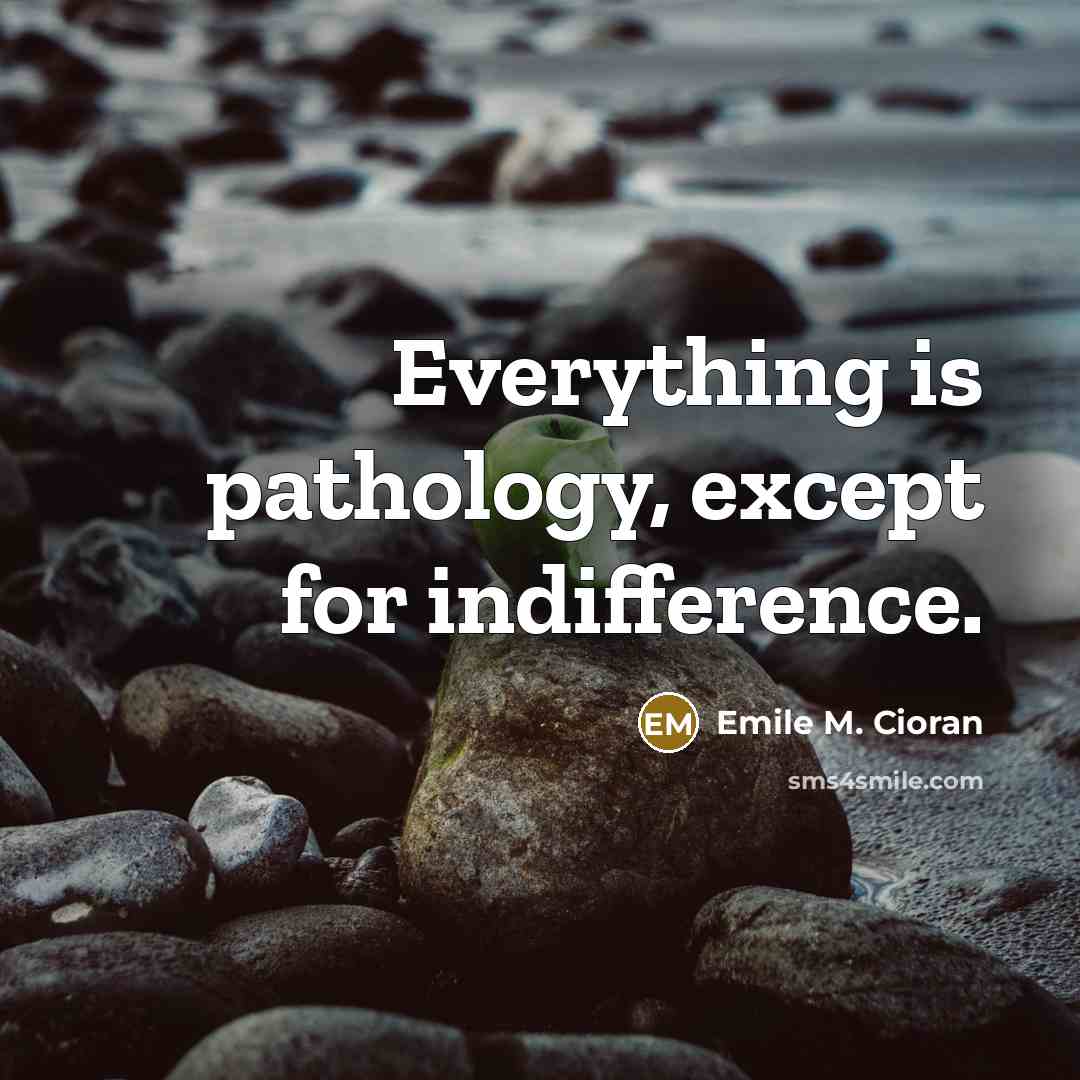 “Everything is pathology, except for indifference.” quote by Emile M. Cioran