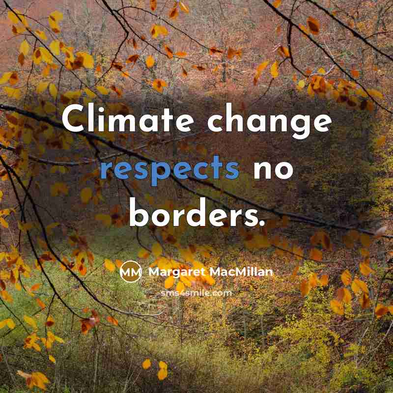 “Climate change respects no borders.” quote by Margaret MacMillan