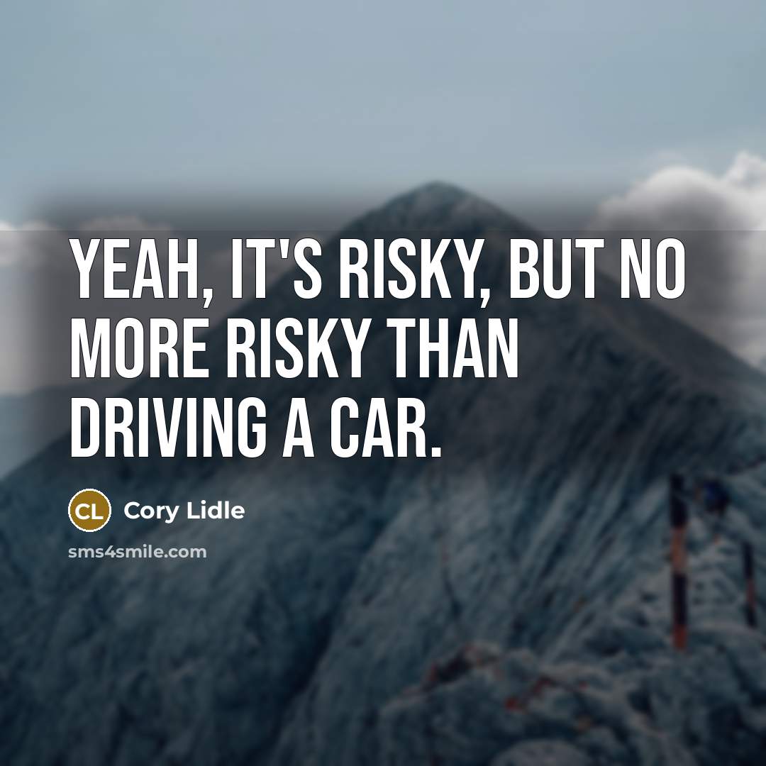 “Yeah, it's risky, but no more risky than driving a car.” quote by Cory Lidle