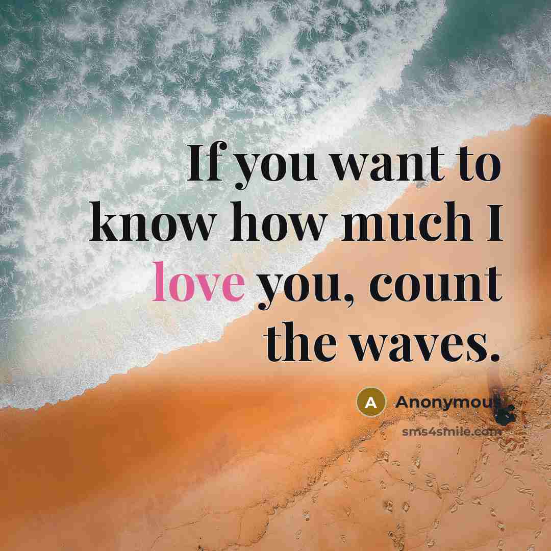 “If you want to know how much I love you, count the waves.” quote by Anonymous