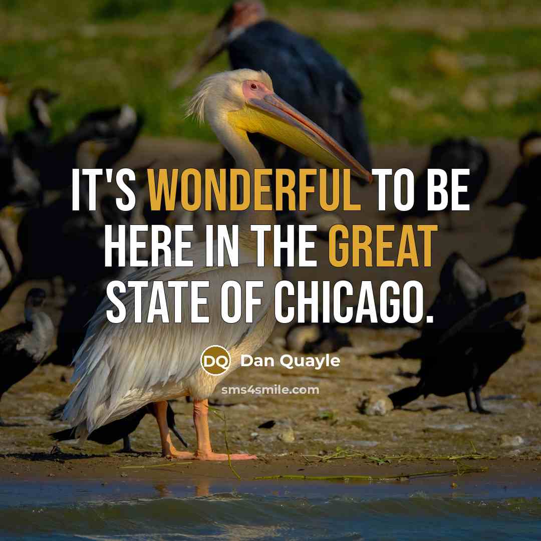 “It's wonderful to be here in the great state of Chicago.” quote by Dan Quayle