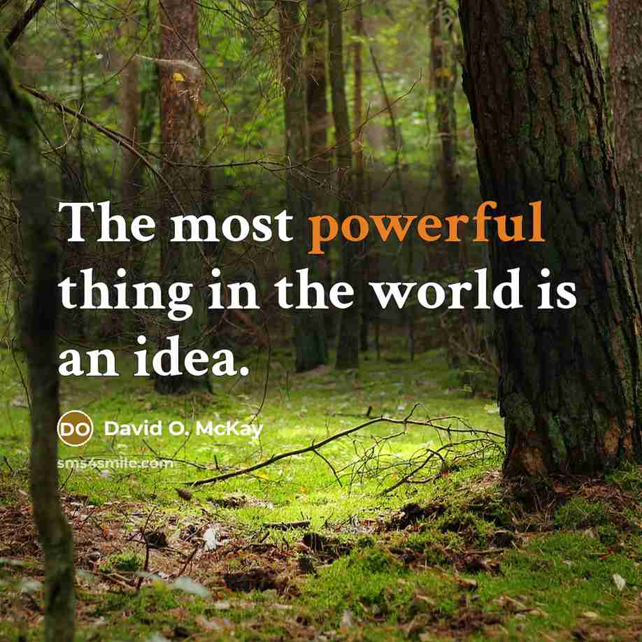 “The most powerful thing in the world is an idea.” quote by David O. McKay