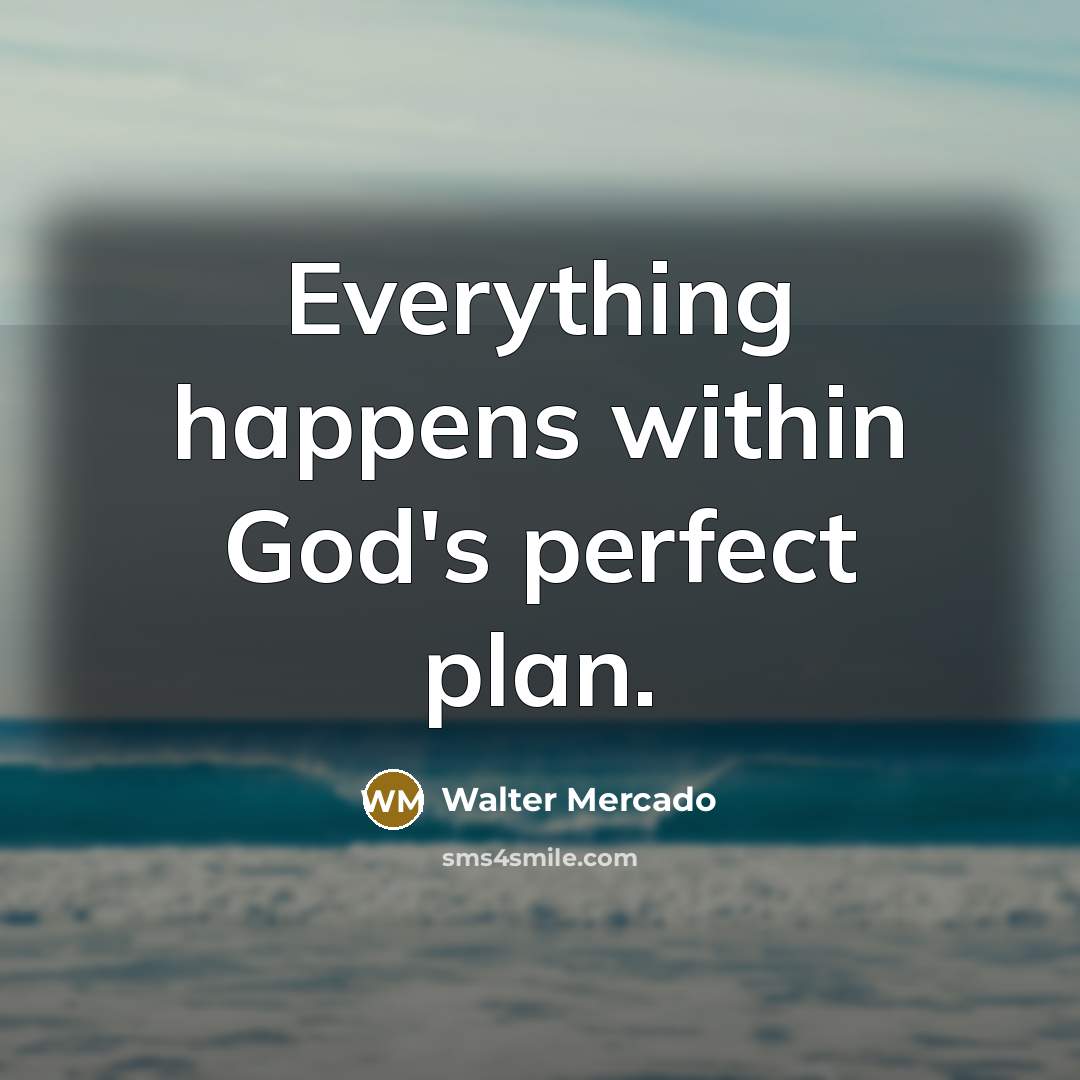 “Everything happens within God's perfect plan.” quote by Walter Mercado