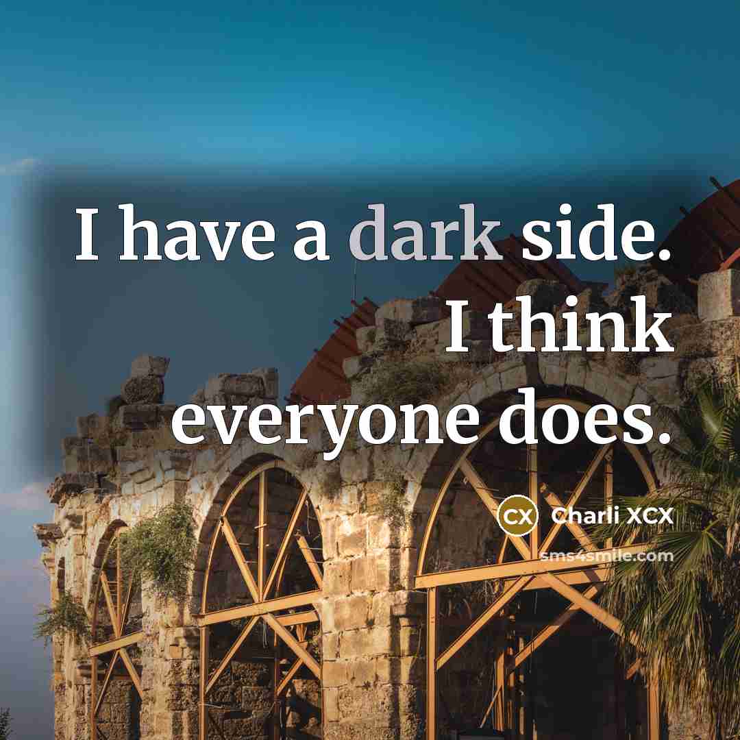 “I have a dark side. I think everyone does.” quote by Charli XCX