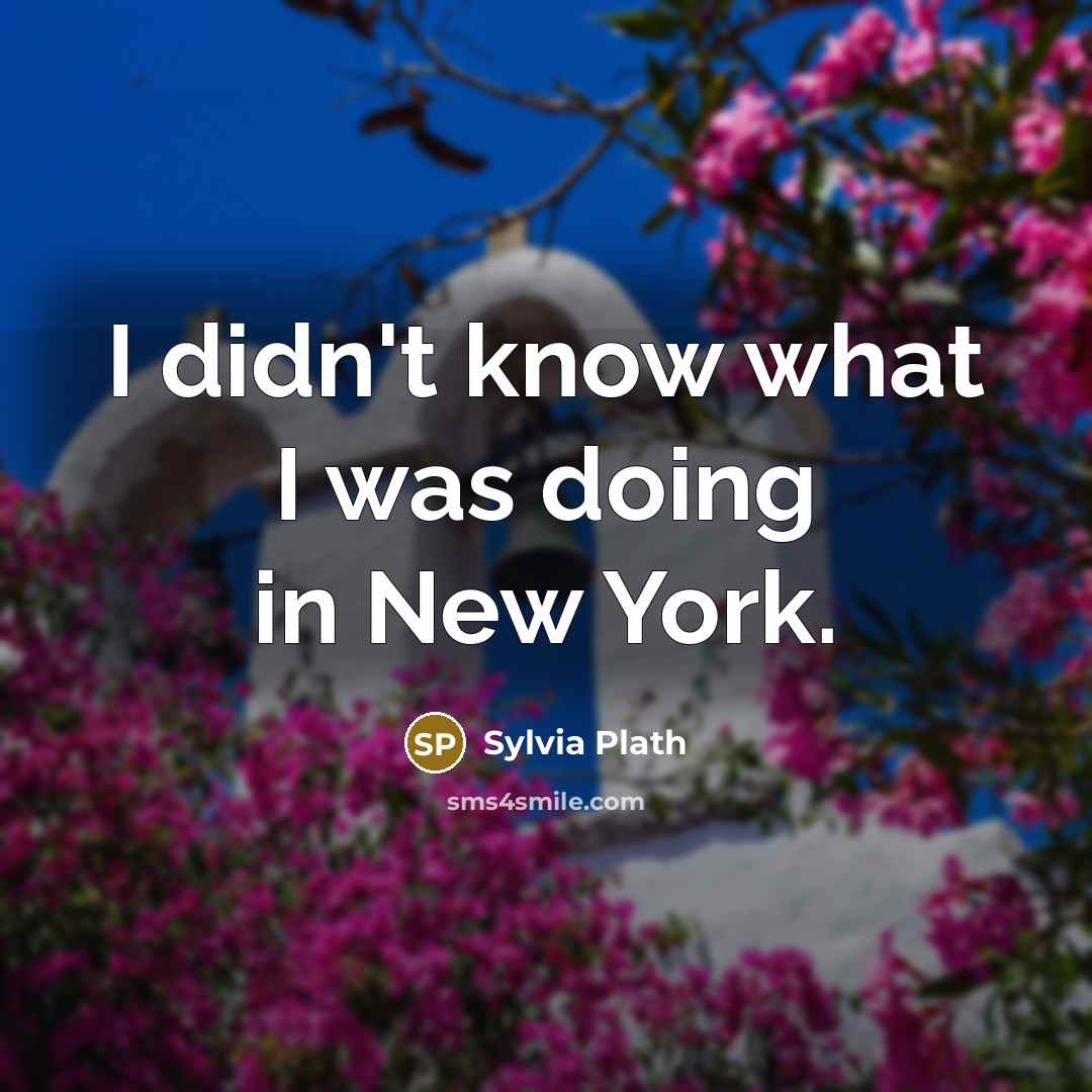 “I didn't know what I was doing in New York.” quote by Sylvia Plath