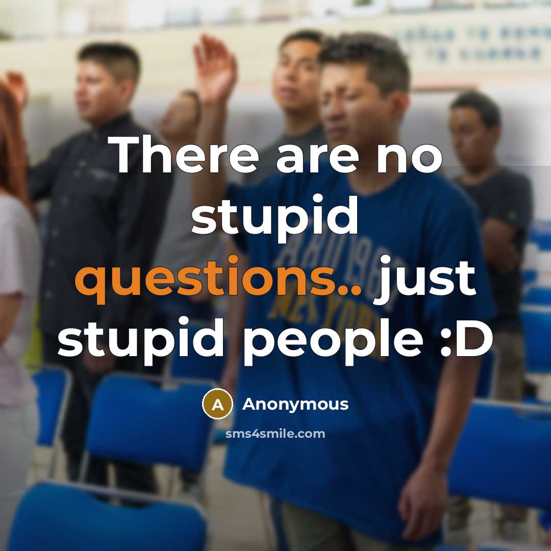 “There are no stupid questions.. just stupid people :D” quote by Anonymous