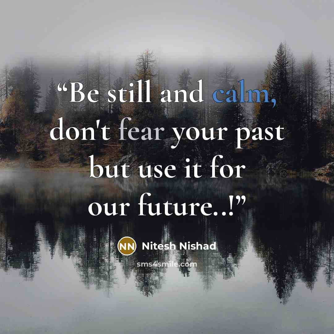 “Be still and calm, don't fear your past but use it for our future..!” quote by Nitesh Nishad