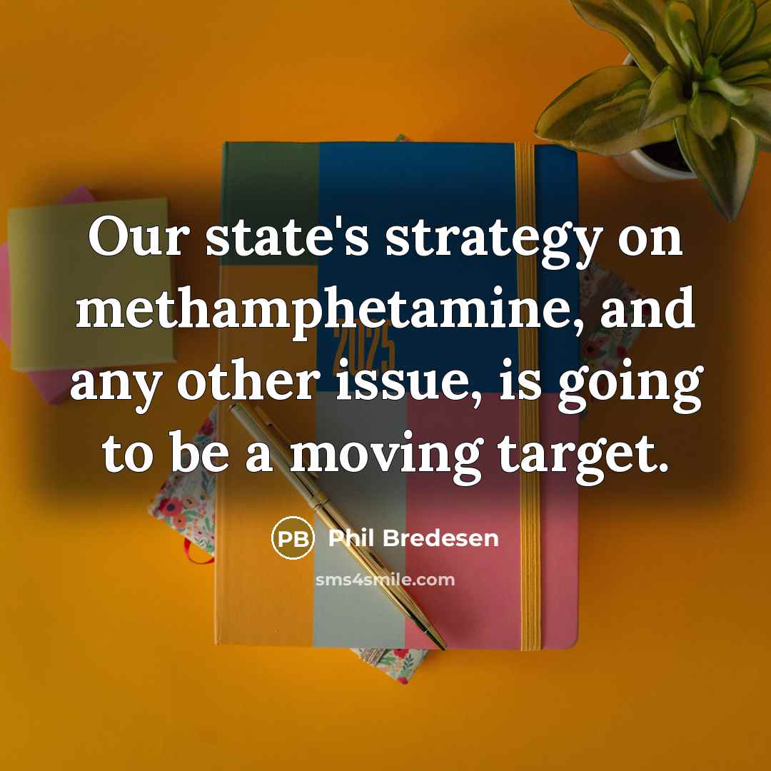 “Our state's strategy on methamphetamine, and any other issue, is going to be a moving target.” quote by Phil Bredesen