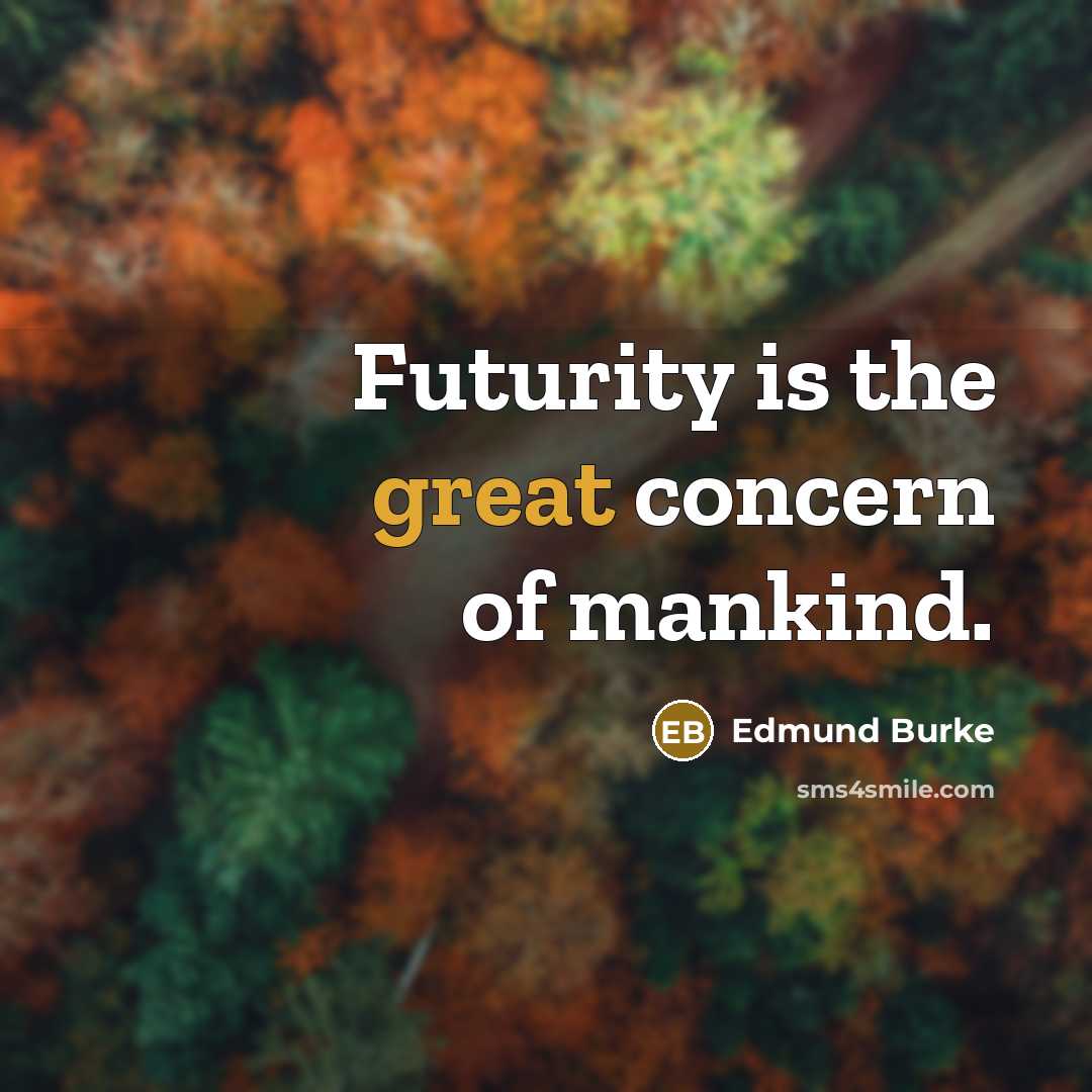 “Futurity is the great concern of mankind.” quote by Edmund Burke