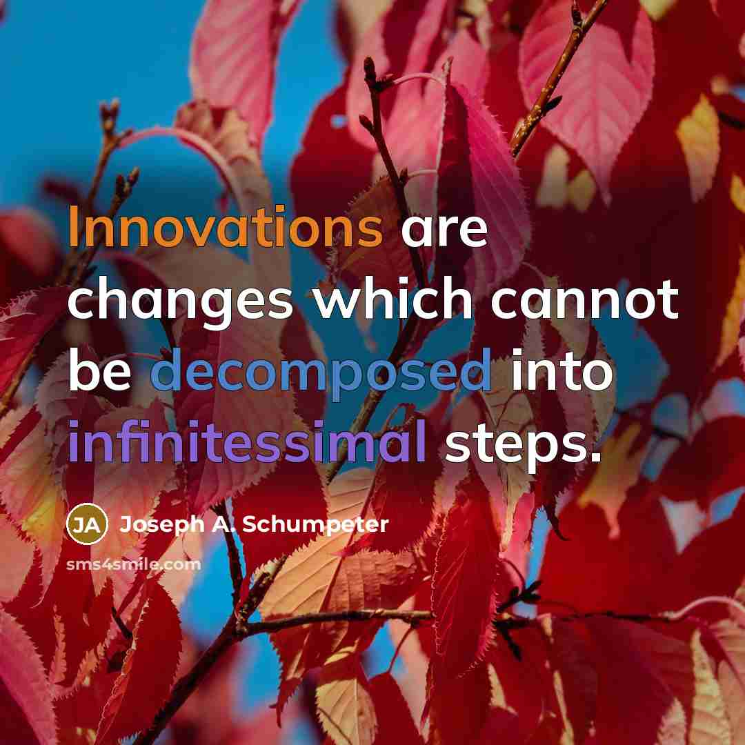“Innovations are changes which cannot be decomposed into infinitessimal steps.” quote by Joseph A. Schumpeter