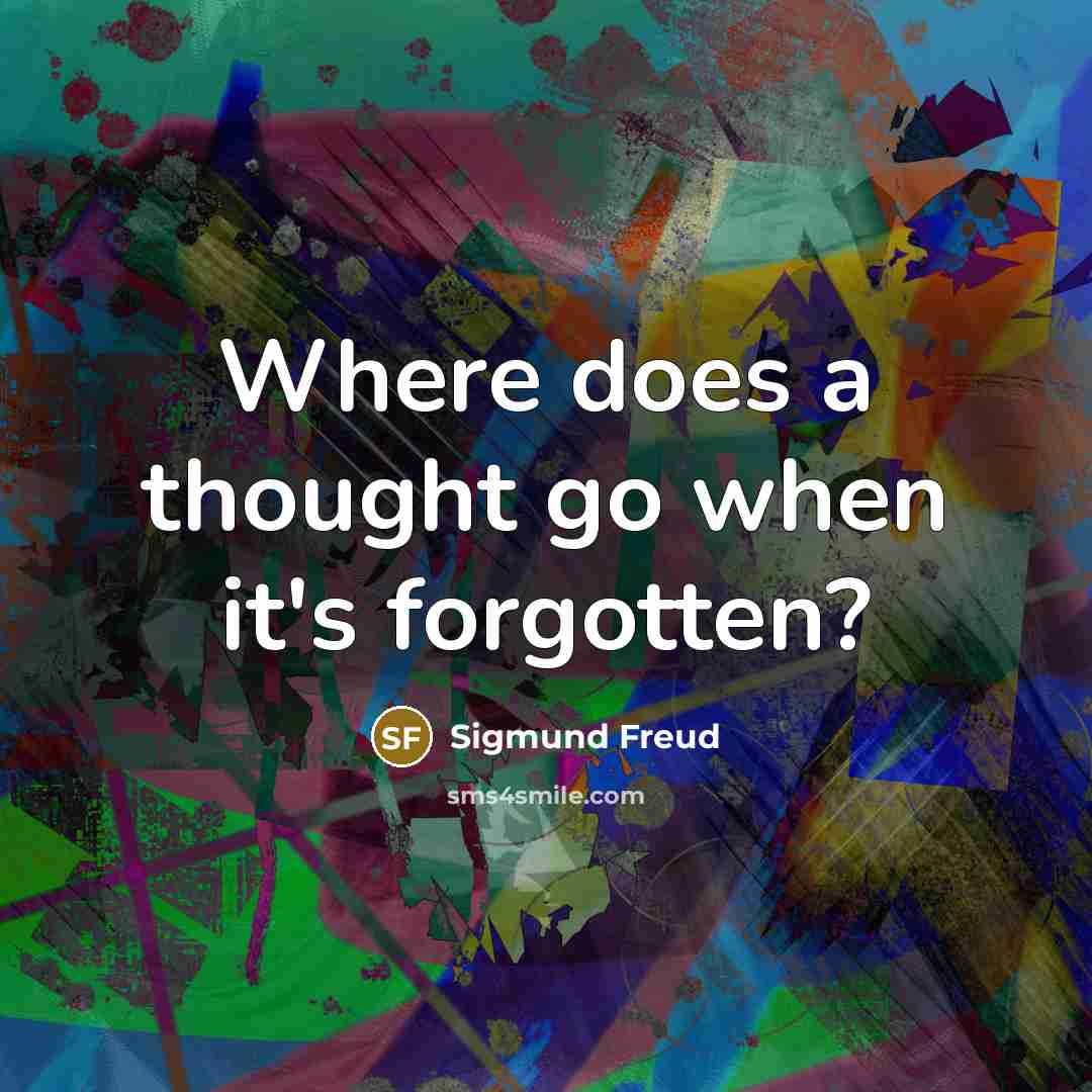 “Where does a thought go when it's forgotten?” quote by Sigmund Freud