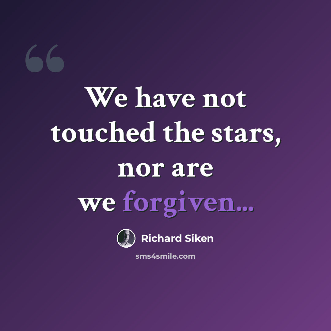 “We have not touched the stars, nor are we forgiven...” quote by Richard Siken