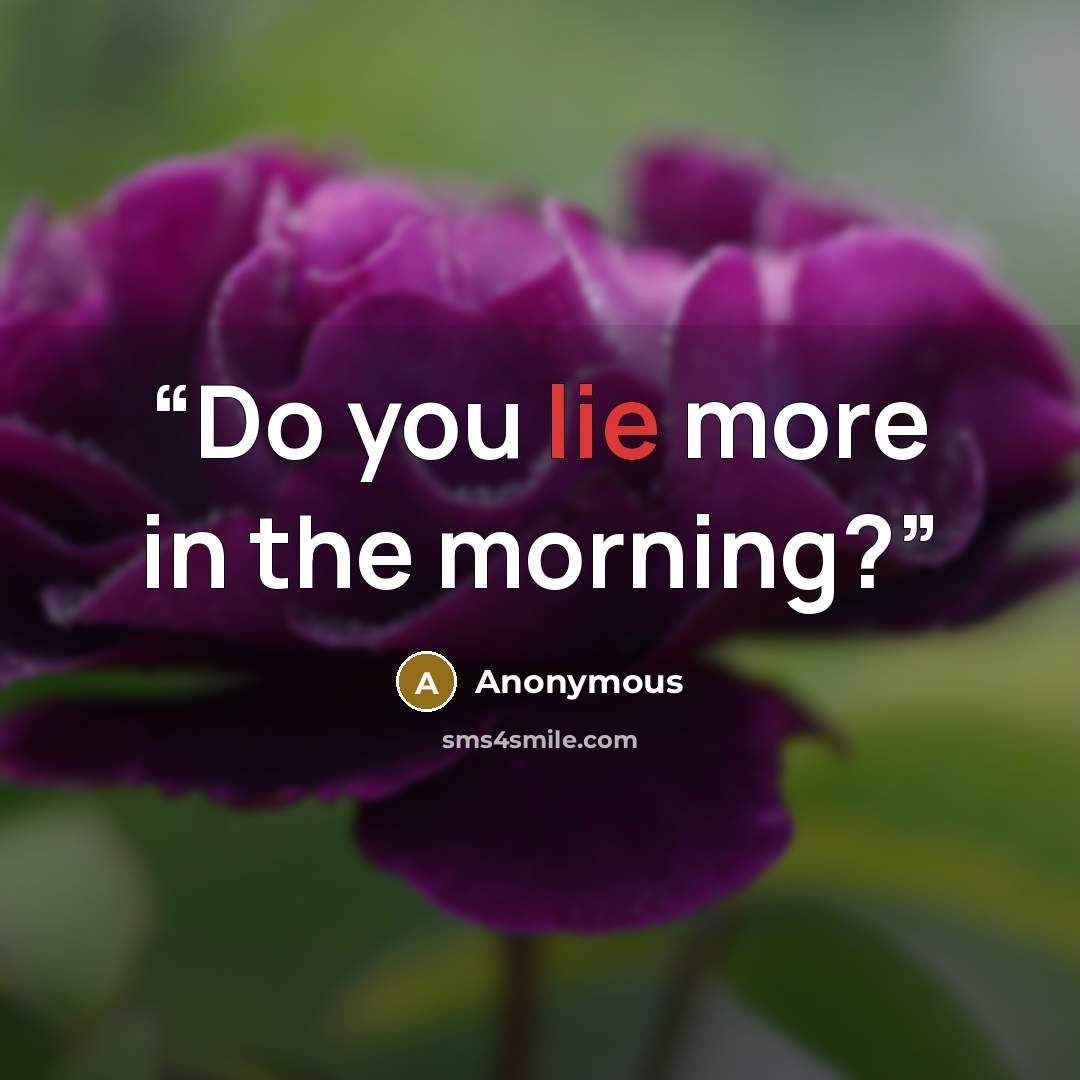 “Do you lie more in the morning?” quote by Anonymous