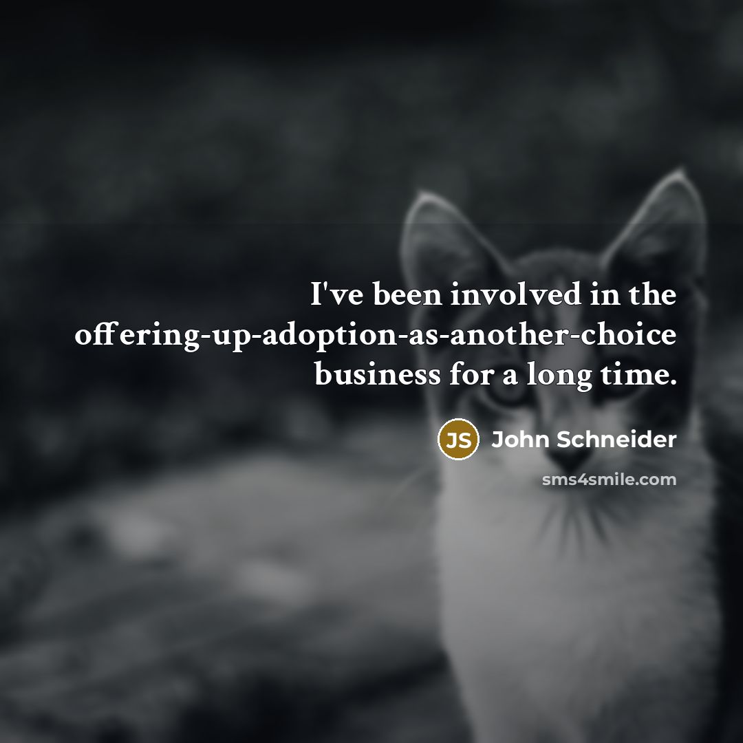 “I've been involved in the offering-up-adoption-as-another-choice business for a long time.” quote by John Schneider