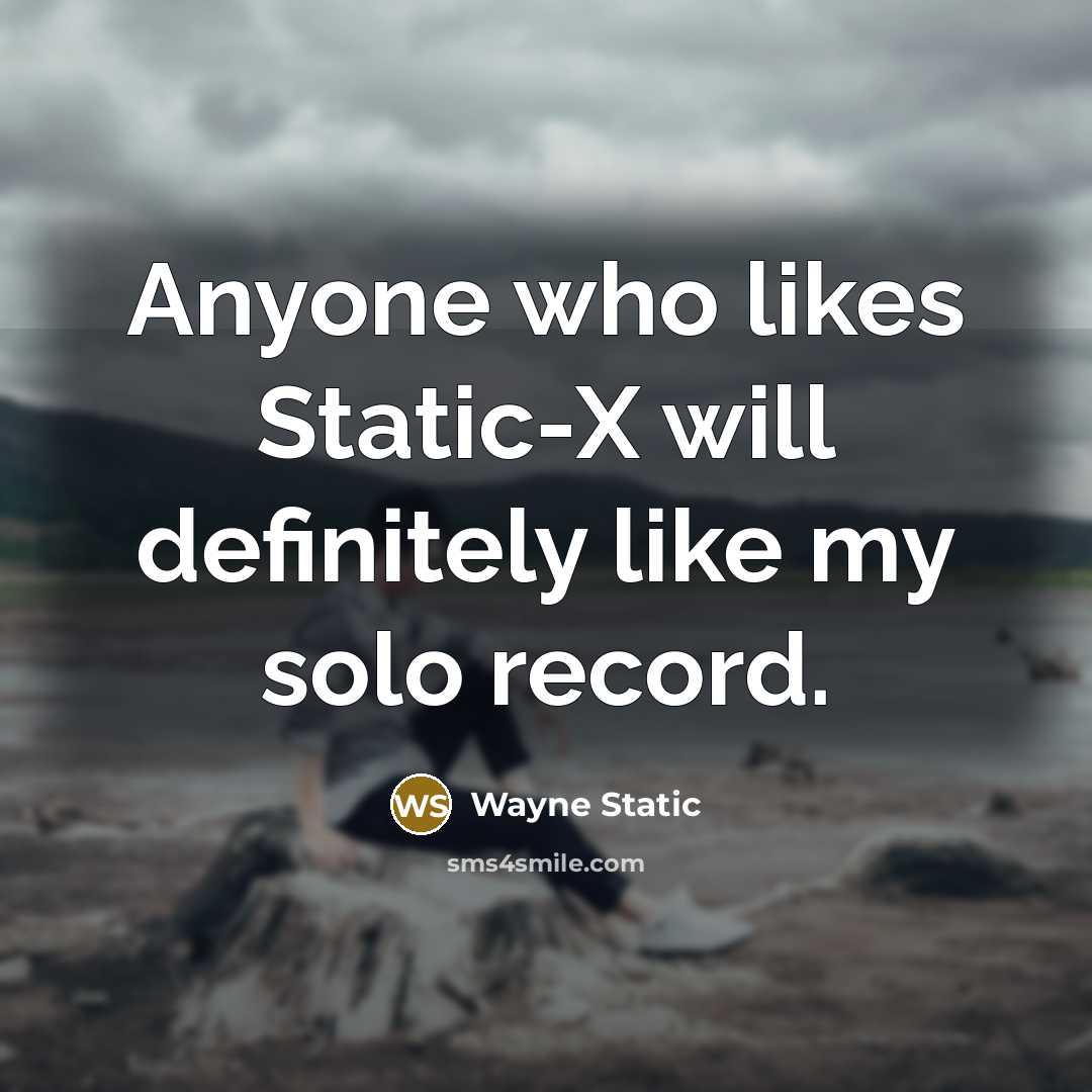 “Anyone who likes Static-X will definitely like my solo record.” quote by Wayne Static