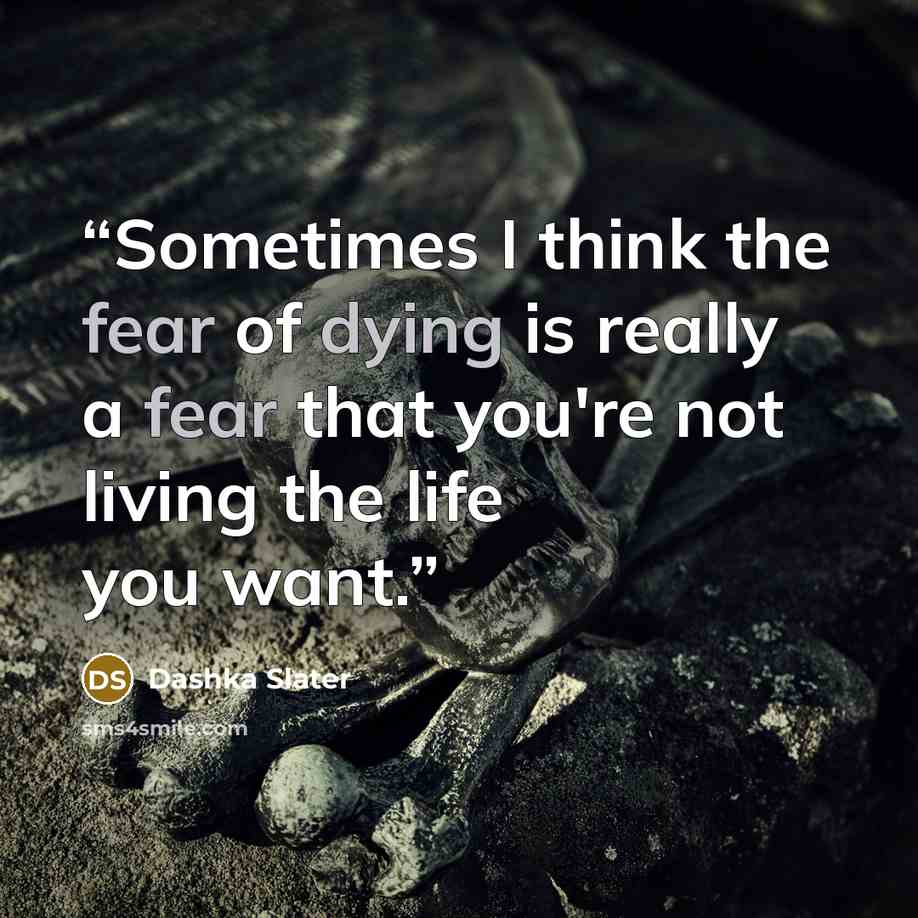 “Sometimes I think the fear of dying is really a fear that you're not living the life you want.” quote by Dashka Slater