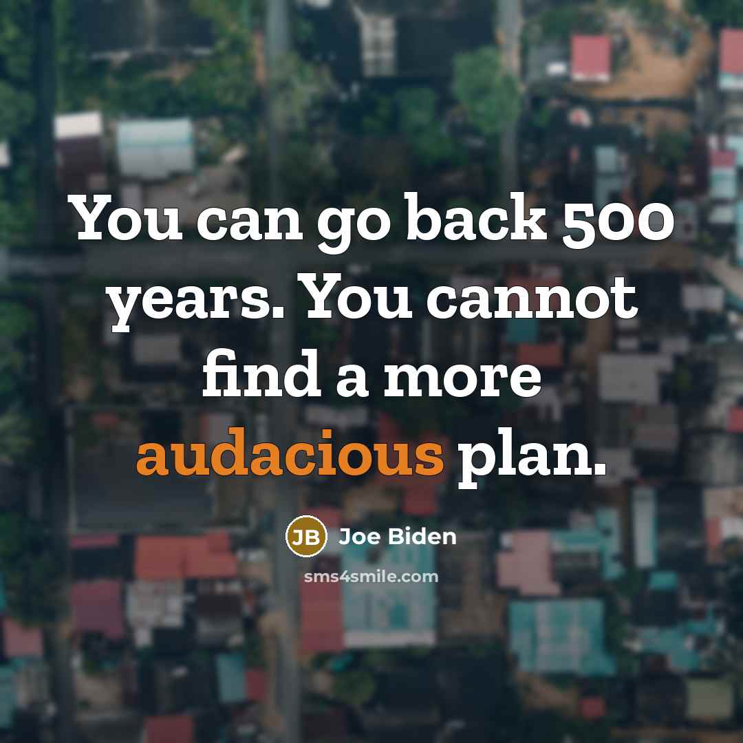 “You can go back 500 years. You cannot find a more audacious plan.” quote by Joe Biden