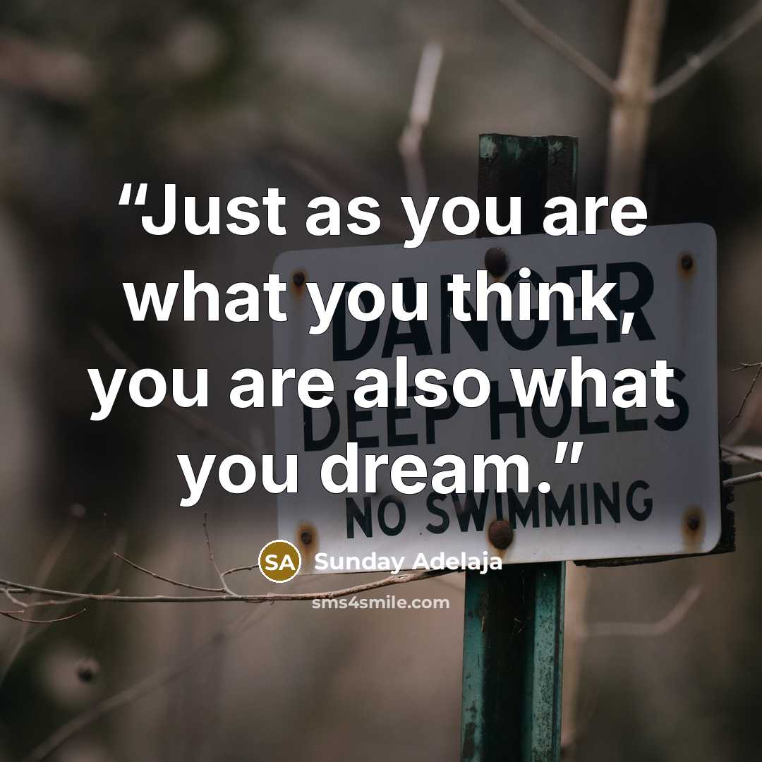“Just as you are what you think, you are also what you dream.” quote by Sunday Adelaja