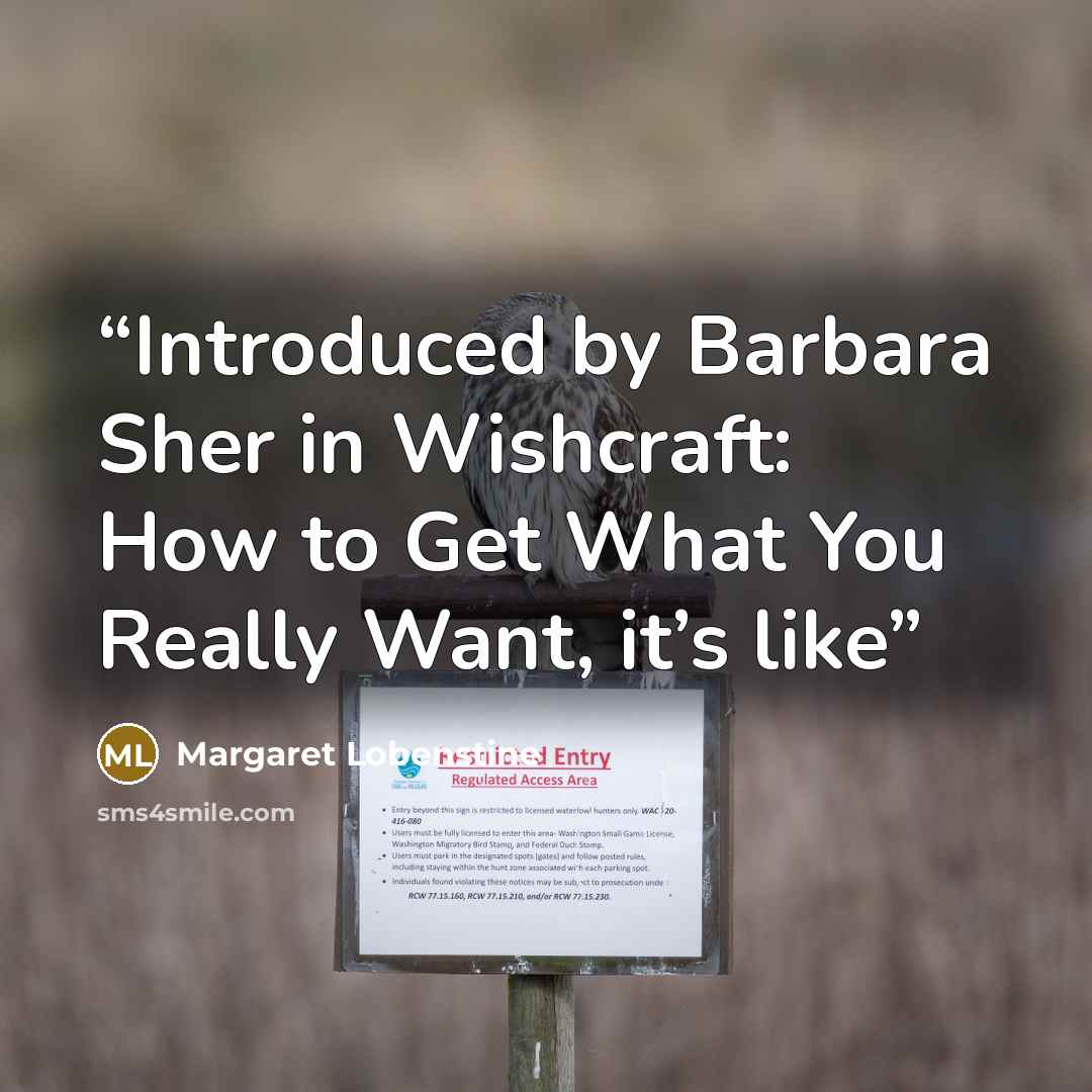 “Introduced by Barbara Sher in Wishcraft: How to Get What You Really Want, it’s like” quote by Margaret Lobenstine