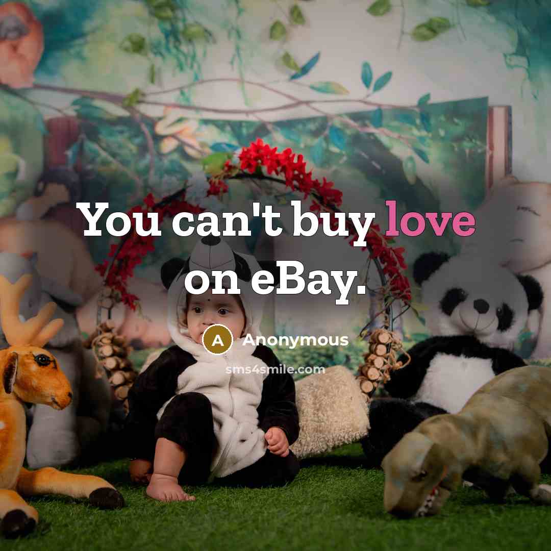 “You can't buy love on eBay.” quote by Anonymous