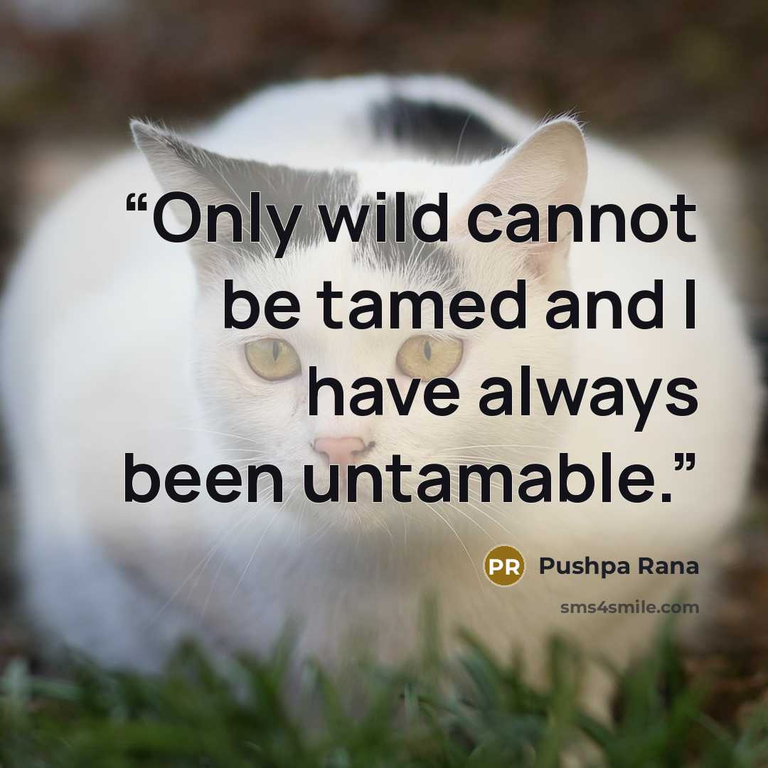 “Only wild cannot be tamed and I have always been untamable.” quote by Pushpa Rana