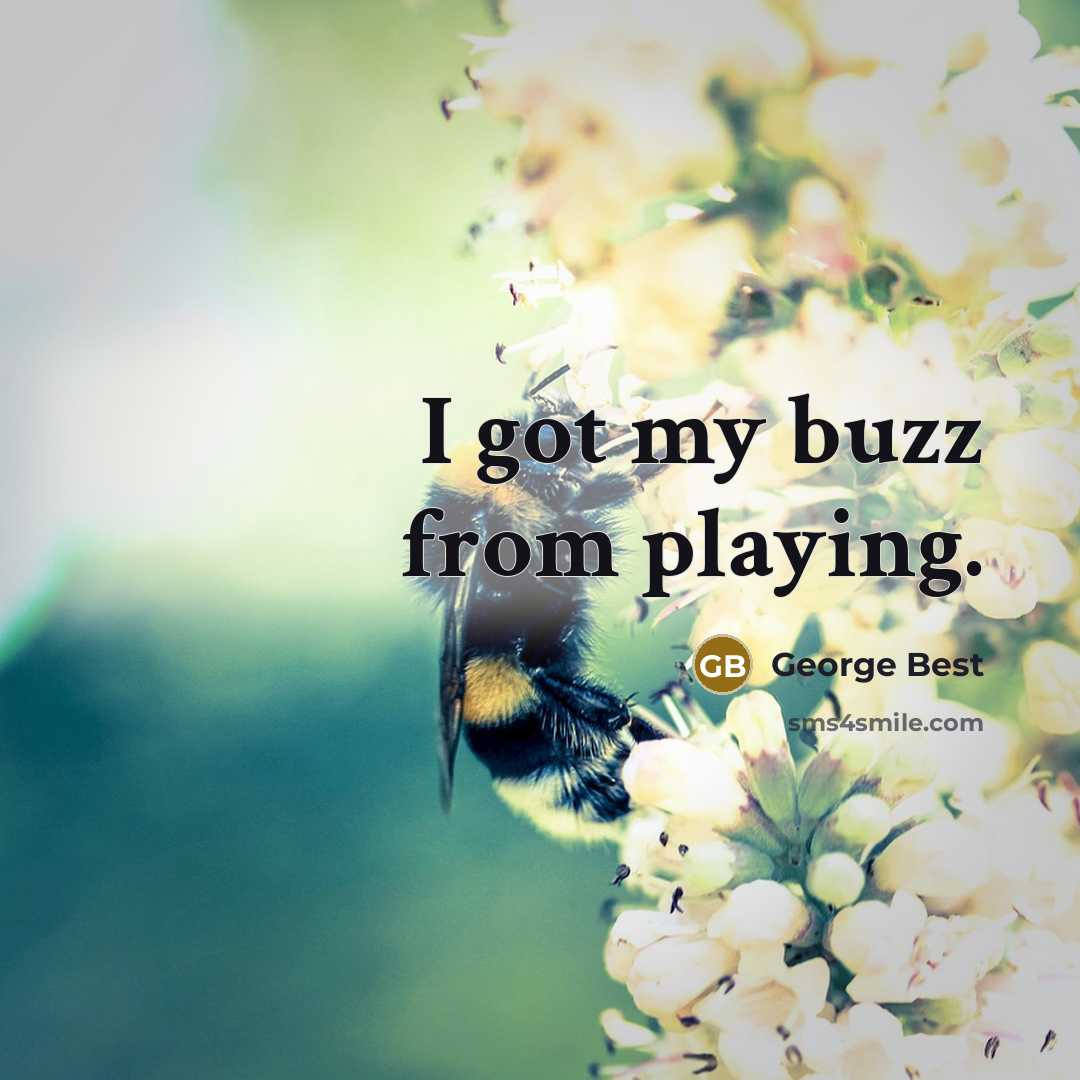 “I got my buzz from playing.” quote by George Best