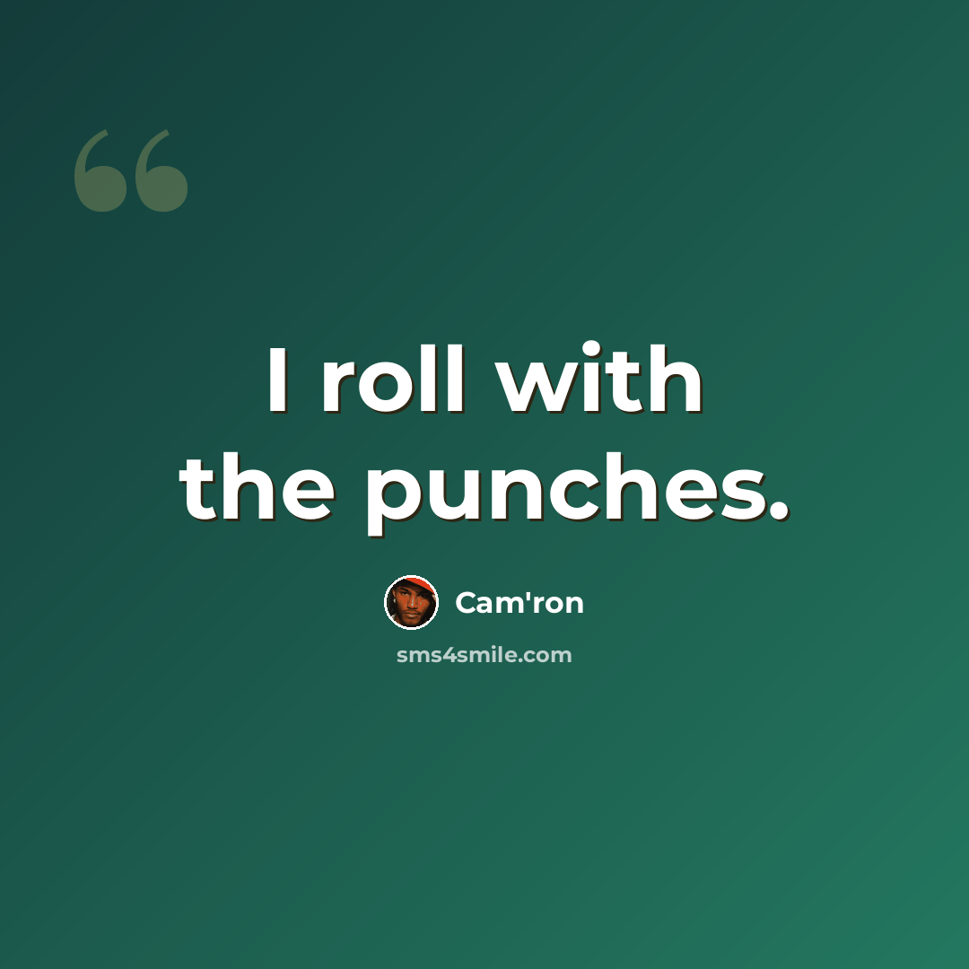 “I roll with the punches.” quote by Cam'ron