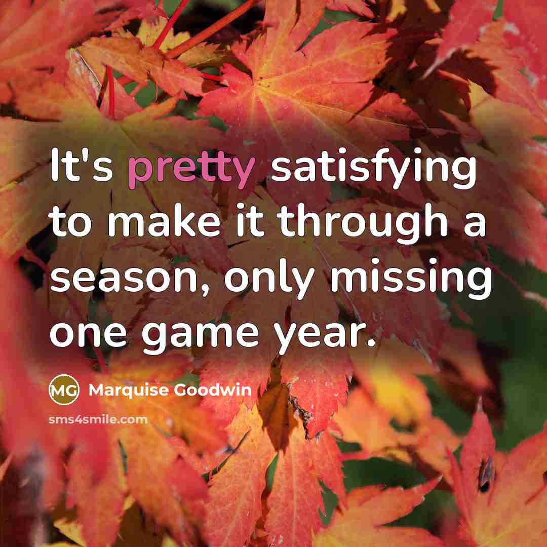 “It's pretty satisfying to make it through a season, only missing one game year.” quote by Marquise Goodwin
