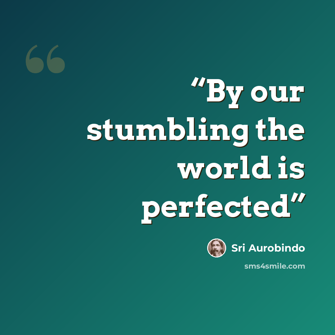 “By our stumbling the world is perfected” quote by Sri Aurobindo