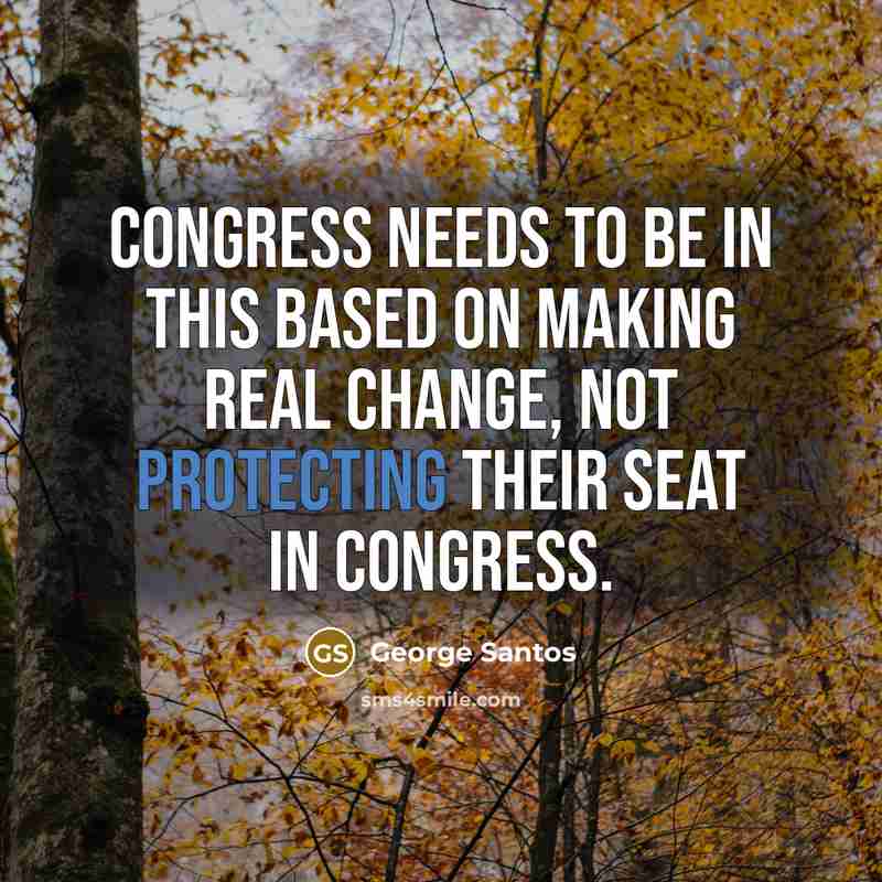 “Congress needs to be in this based on making real change, not protecting their seat in Congress.” quote by George Santos