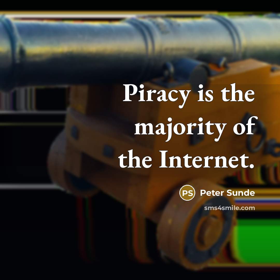 “Piracy is the majority of the Internet.” quote by Peter Sunde