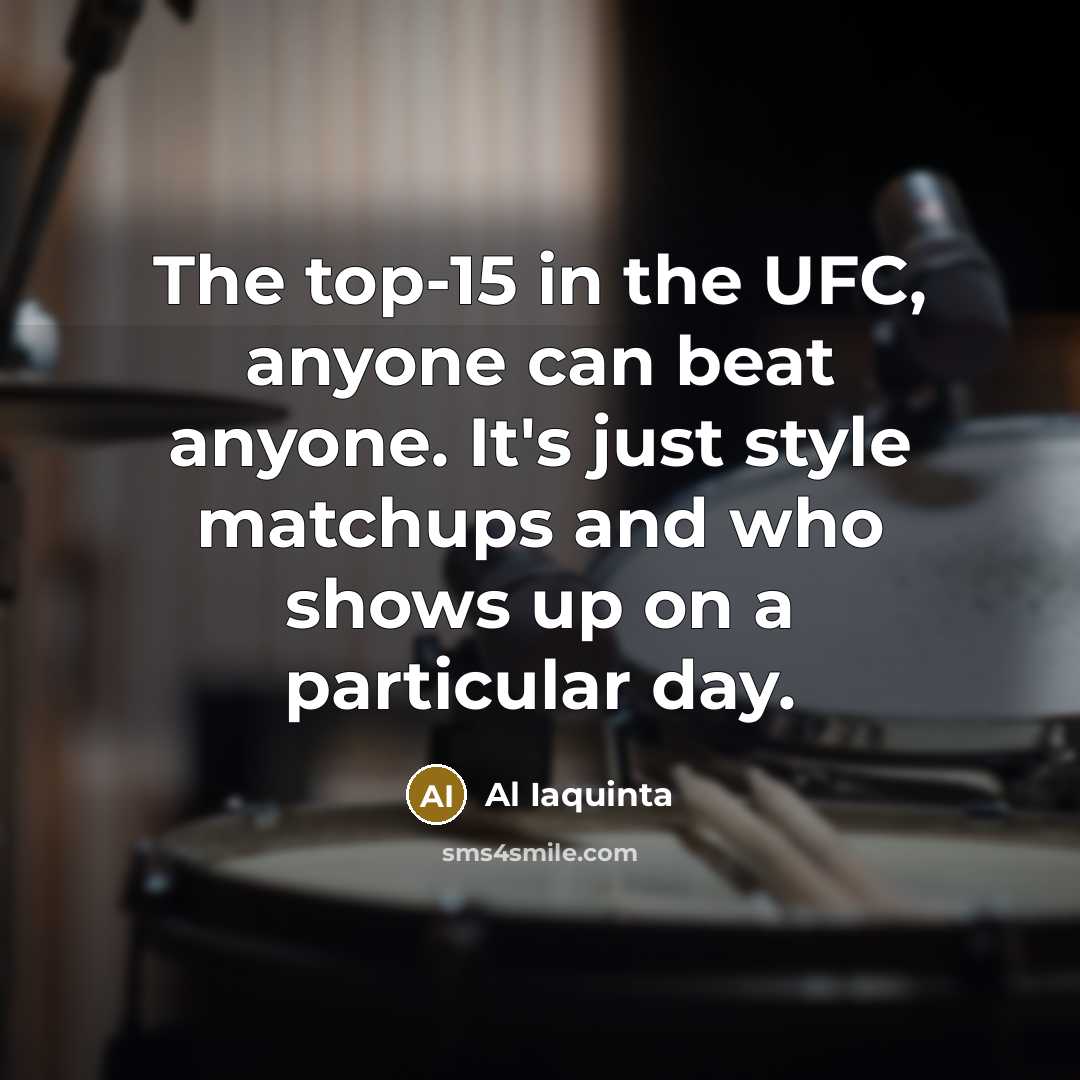 “The top-15 in the UFC, anyone can beat anyone. It's just style matchups and who shows up on a particular day.” quote by Al Iaquinta
