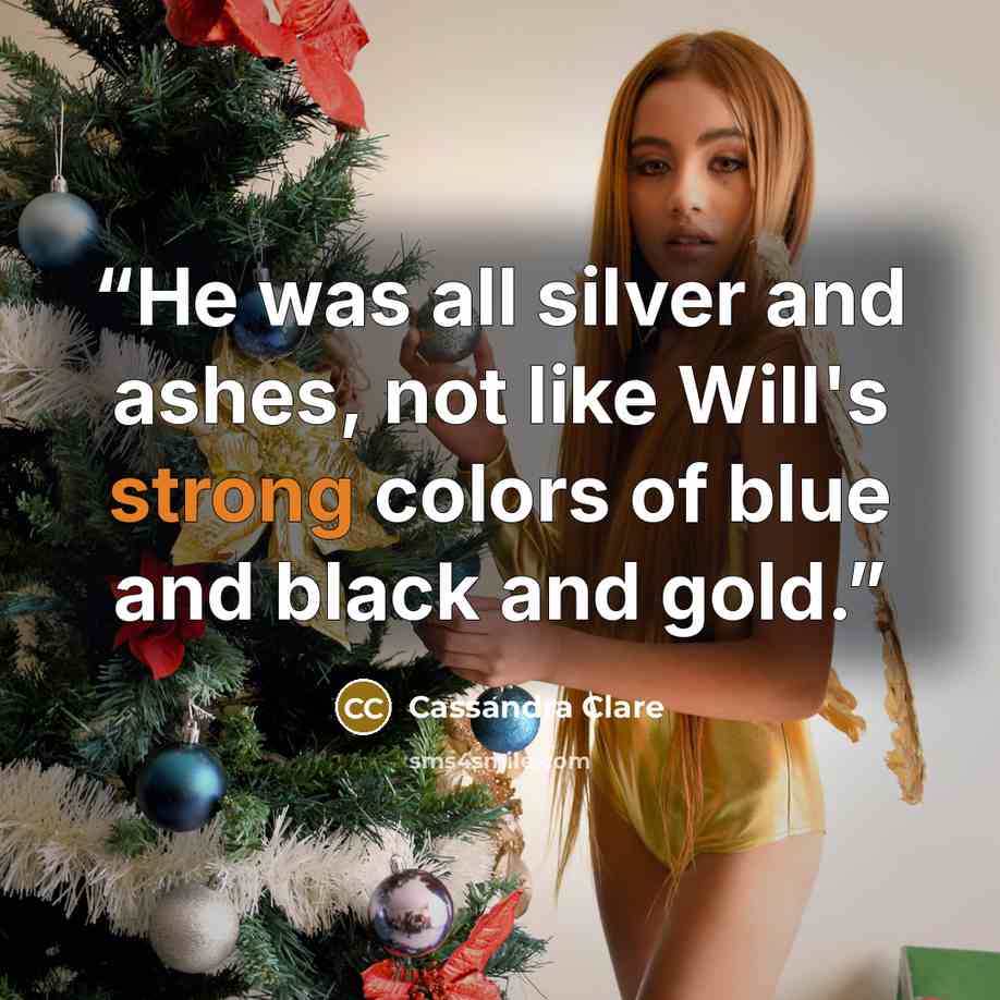 “He was all silver and ashes, not like Will's strong colors of blue and black and gold.” quote by Cassandra Clare
