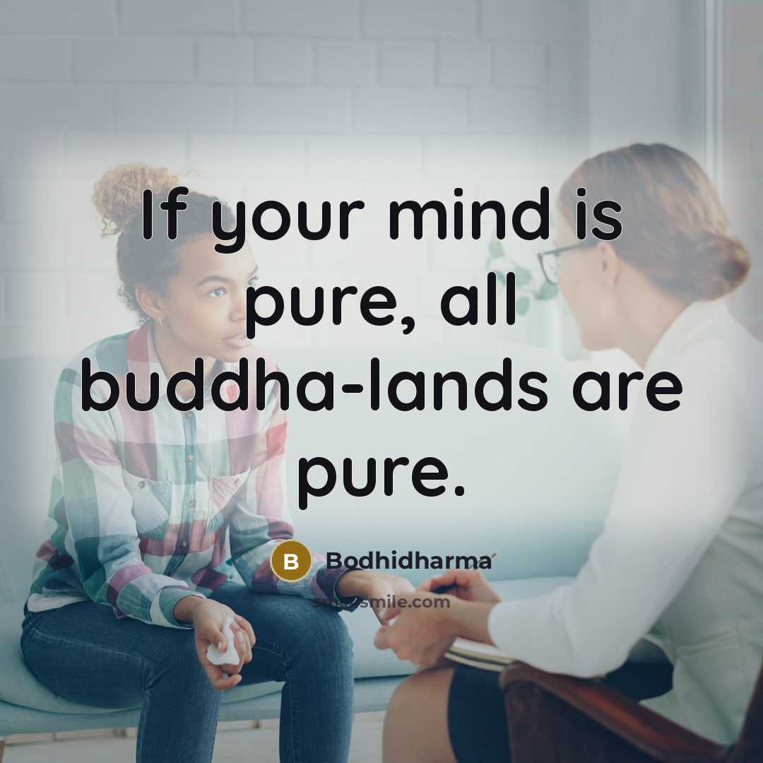 “If your mind is pure, all buddha-lands are pure.” quote by Bodhidharma