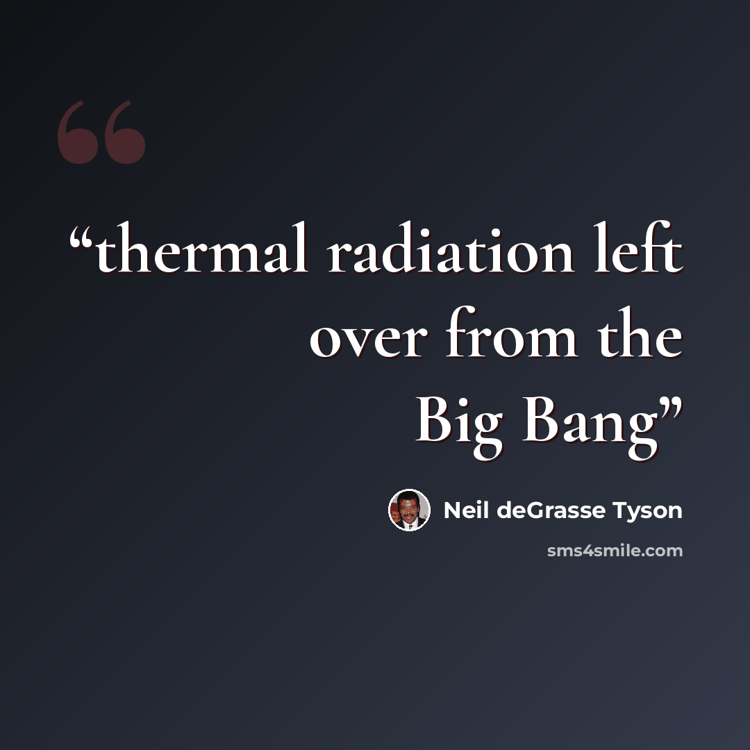 “thermal radiation left over from the Big Bang” quote by Neil deGrasse Tyson