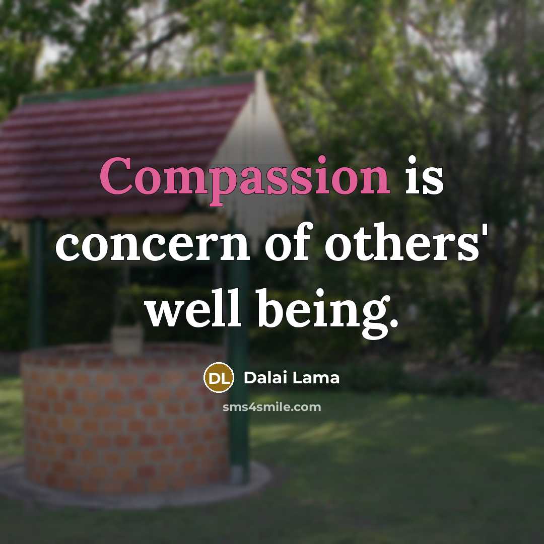 “Compassion is concern of others' well being.” quote by Dalai Lama