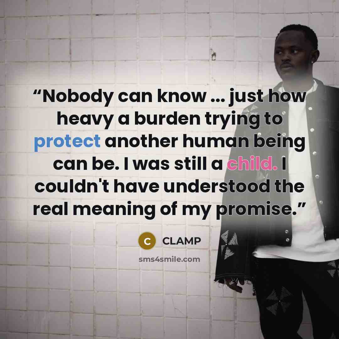 “Nobody can know ... just how heavy a burden trying to protect another human being can be. I was still a child. I couldn't have understood the real meaning of my promise.” quote by CLAMP