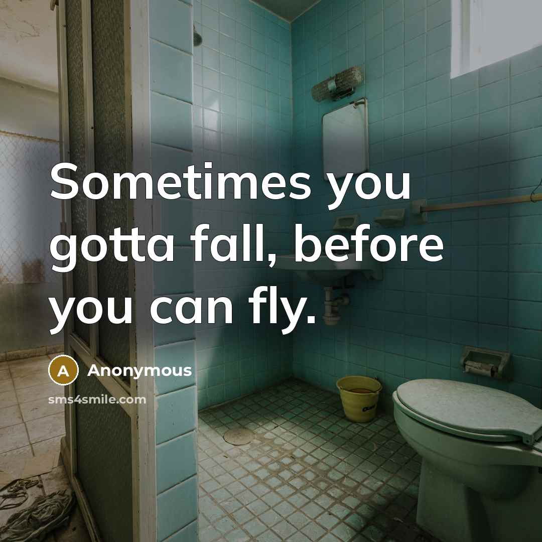 “Sometimes you gotta fall, before you can fly.” quote by Anonymous