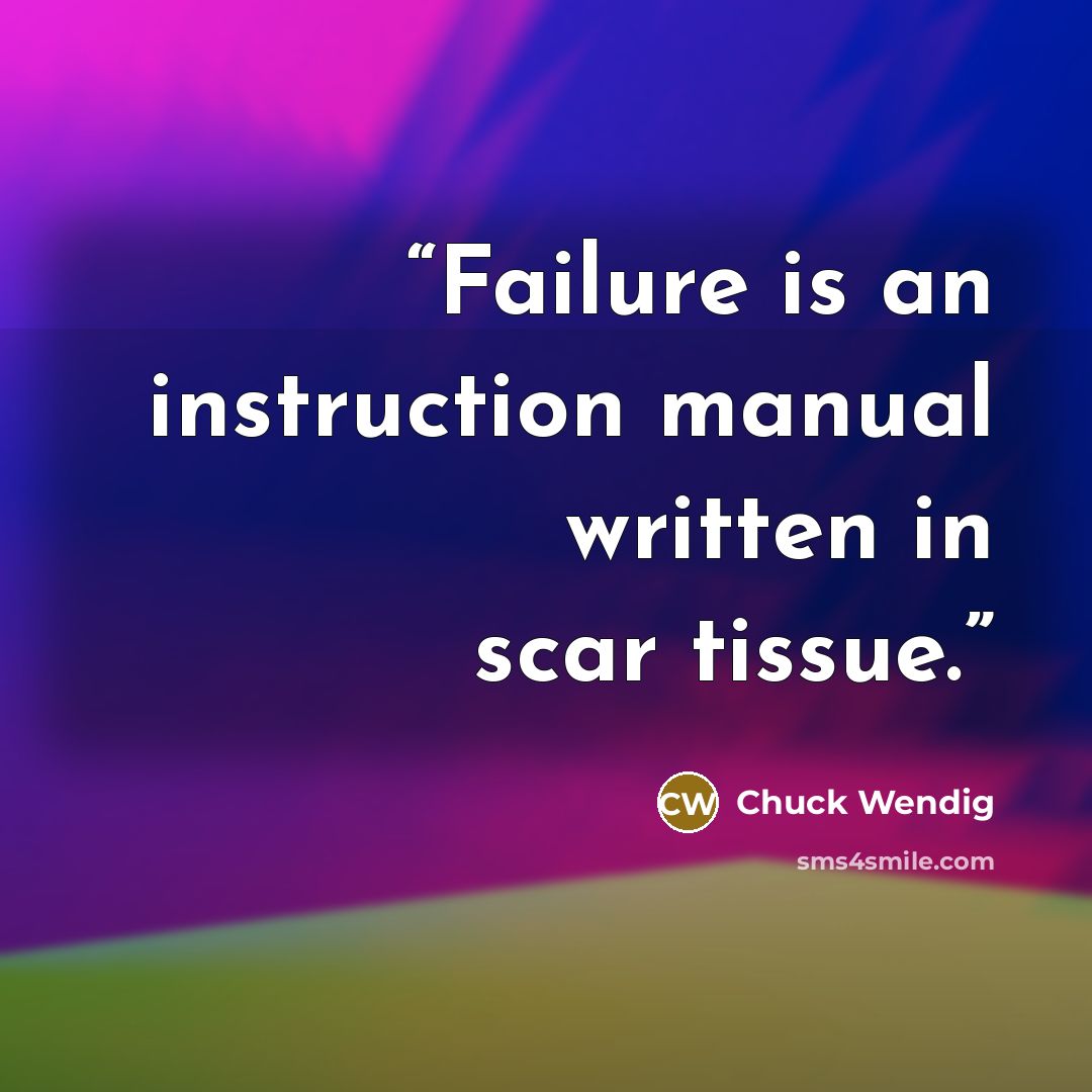 “Failure is an instruction manual written in scar tissue.” quote by Chuck Wendig