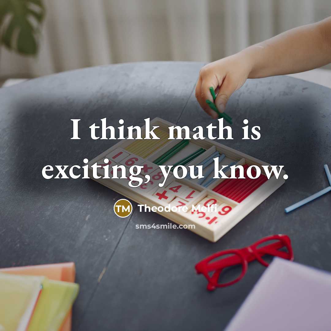 “I think math is exciting, you know.” quote by Theodore Melfi