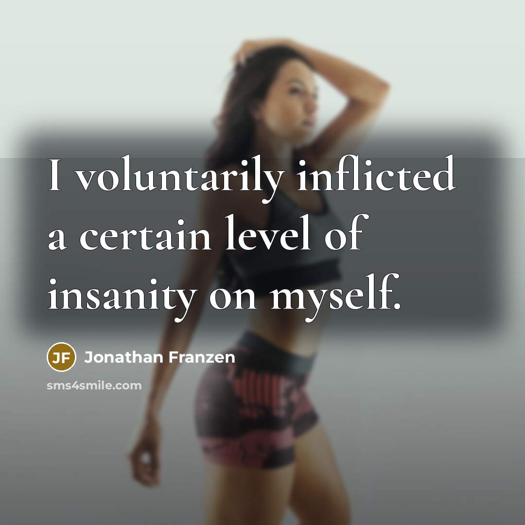 “I voluntarily inflicted a certain level of insanity on myself.” quote by Jonathan Franzen