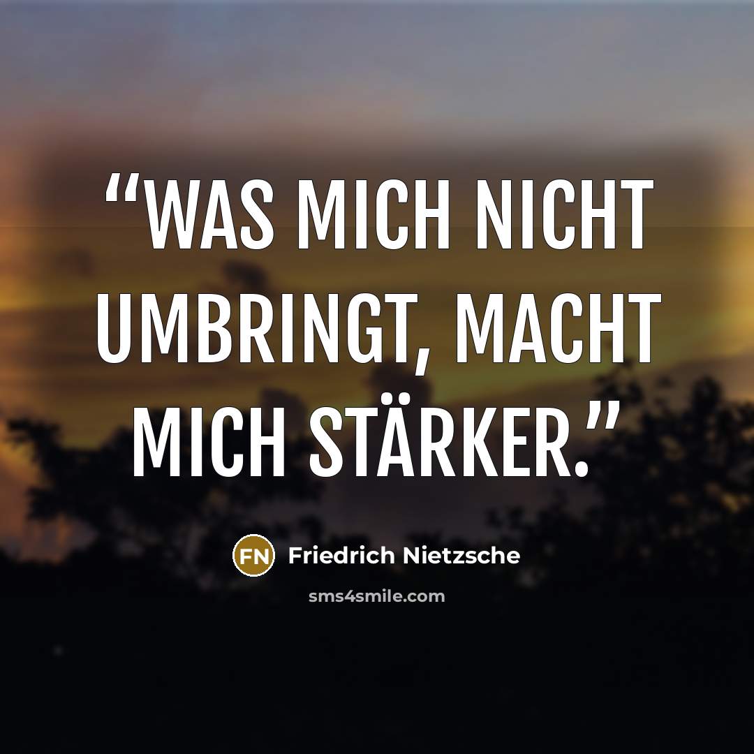 “Was mich nicht umbringt, macht mich stärker.” quote by Friedrich Nietzsche