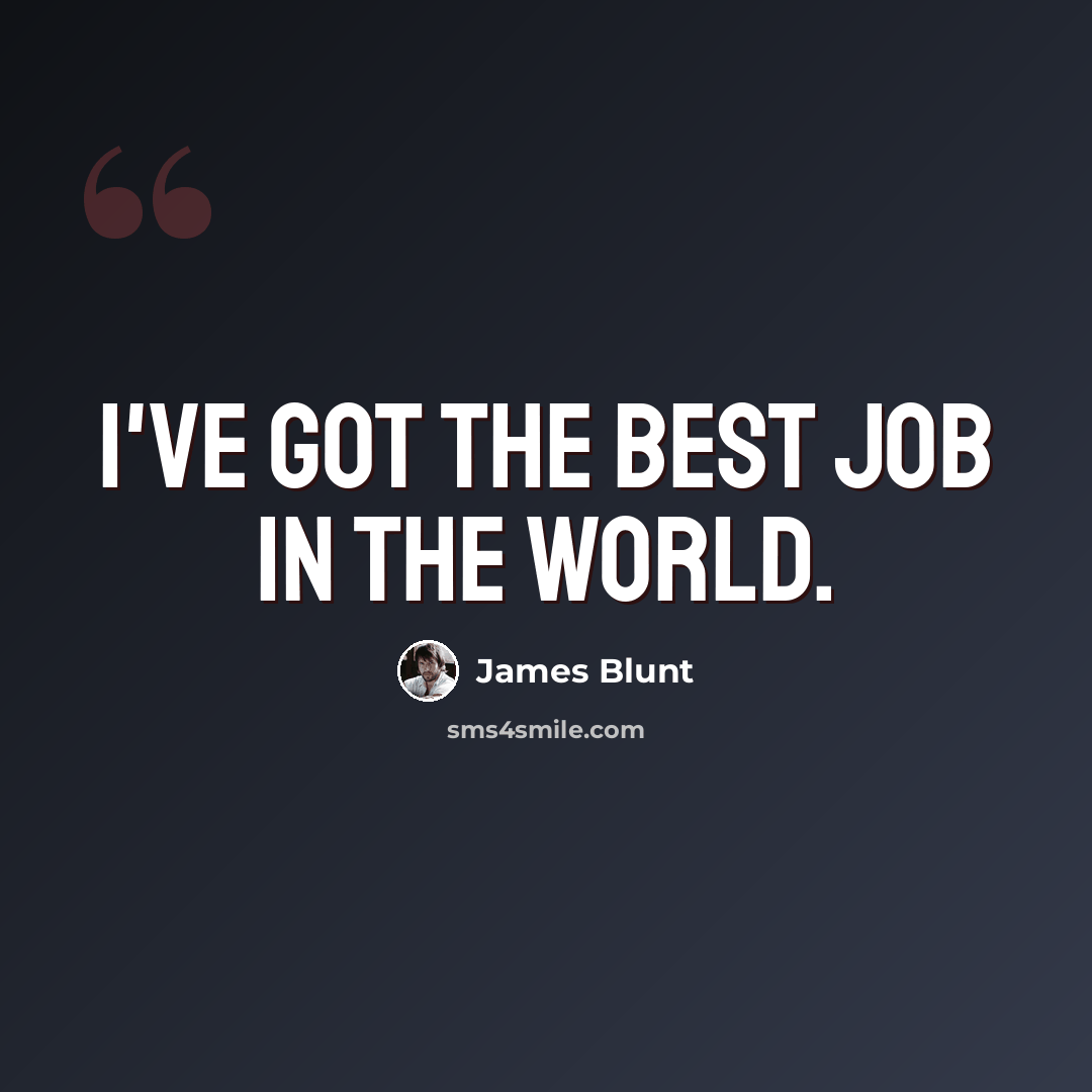 “I've got the best job in the world.” quote by James Blunt