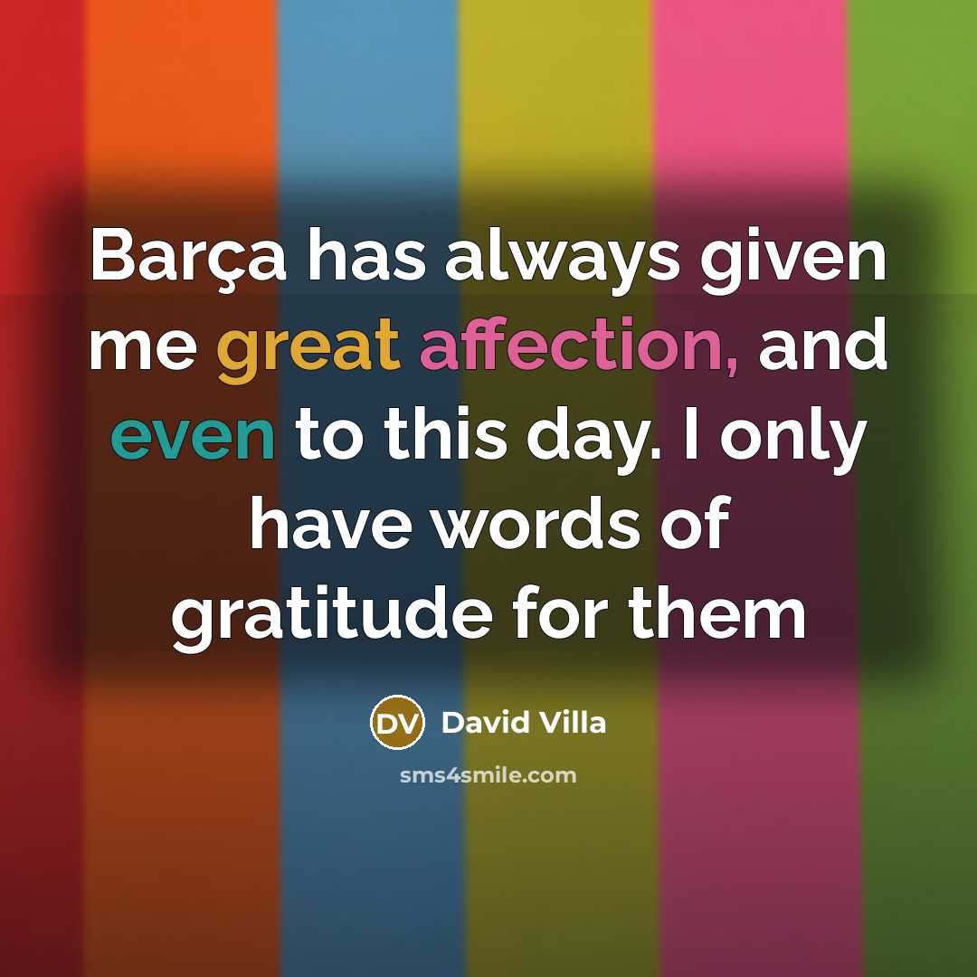 “Barça has always given me great affection, and even to this day. I only have words of gratitude for them” quote by David Villa