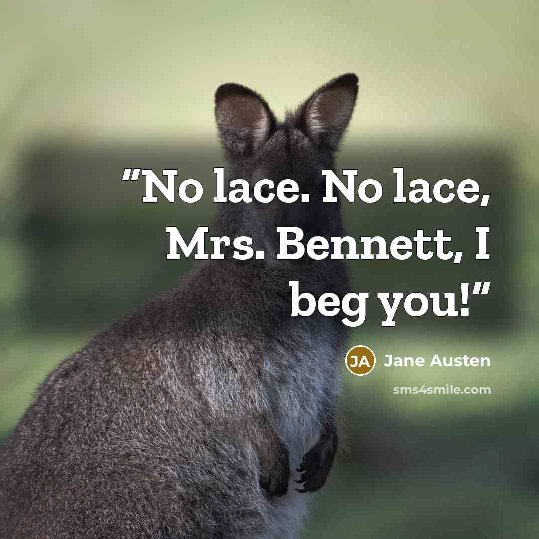“No lace. No lace, Mrs. Bennett, I beg you!” quote by Jane Austen